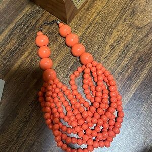 Vibrant Orange Beaded Necklace